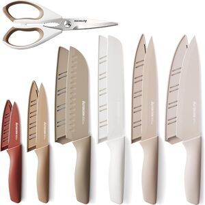 Astercook 13 Piece Kitchen Knives and Scissors Set